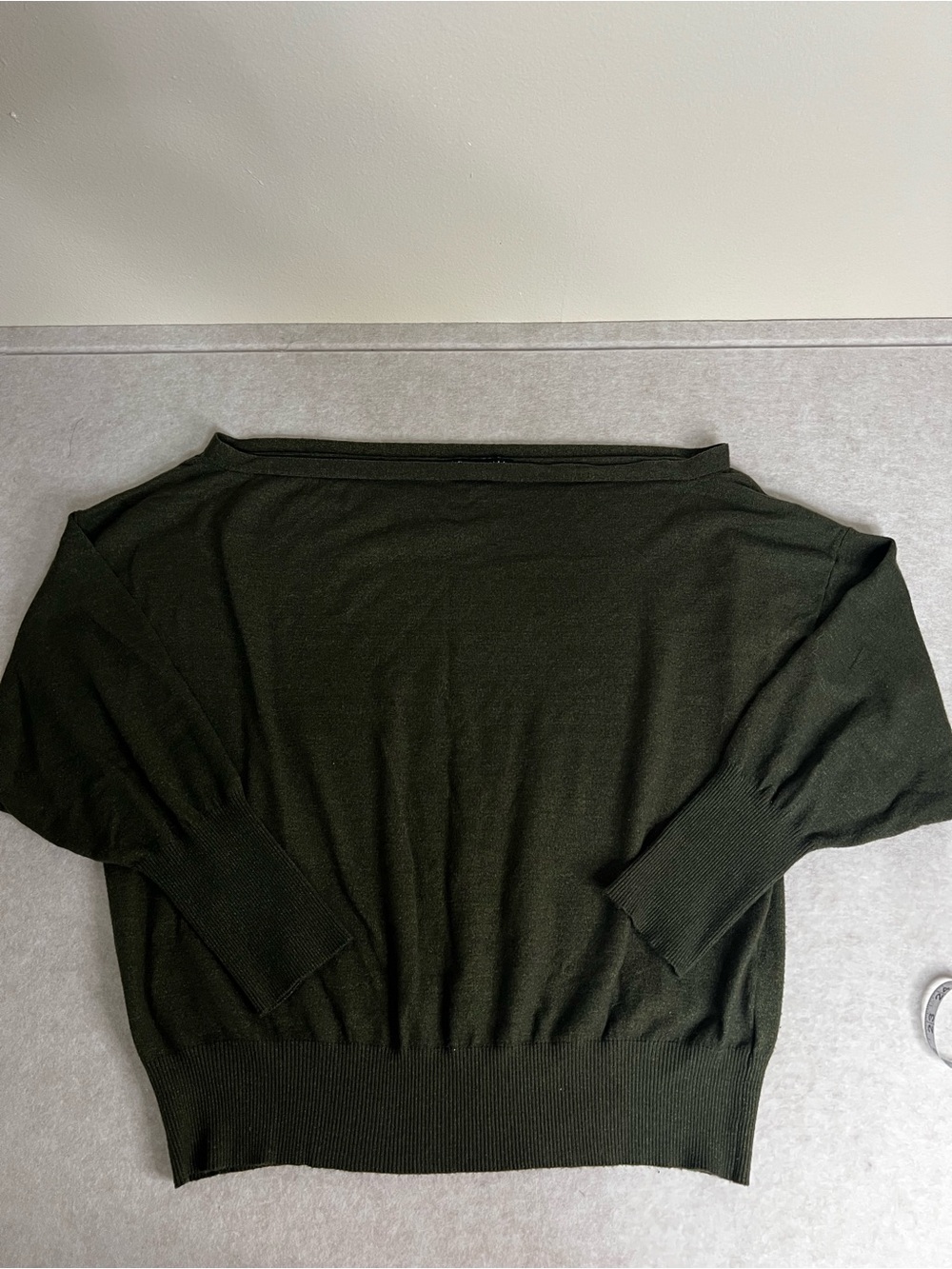 ELOQUII Olive Green Slouchy Oversized Off-The-Shoulder Sweater 18/20